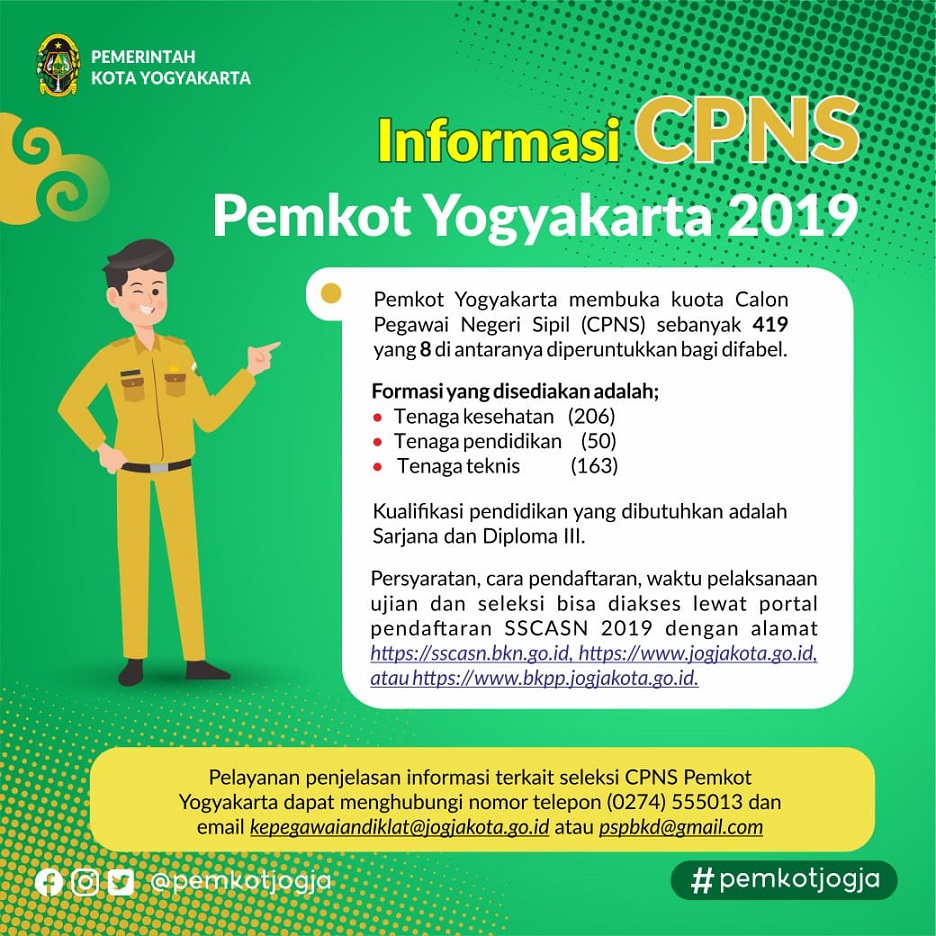 Pengadaan Calon Pegawai Negeri Sipil (CPNS) Pemerintah Kota Yogyakarta Formasi Tahun 2019