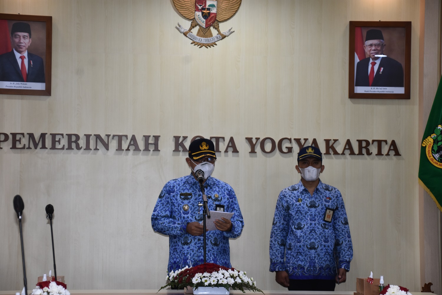 Upacara HUT Damkar, Satpol PP dan Satlinmas