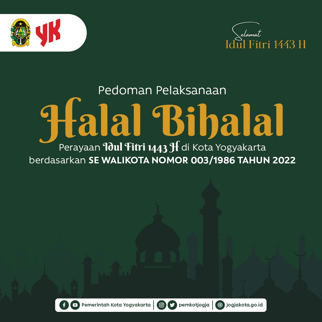 Pedoman Pelaksanaan Halalbihalal Perayaan Idulfitri 1443 H di Kota Yogyakarta
