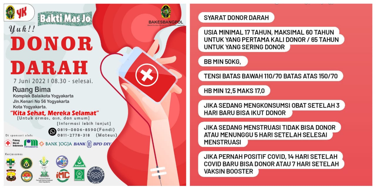 Bakti Mas Jo Donor Darah Peringati HUT Pemkot Yogya