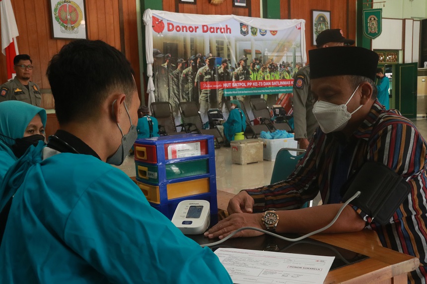 Donor Darah Serentak HUT Satpol PP dan Linmas