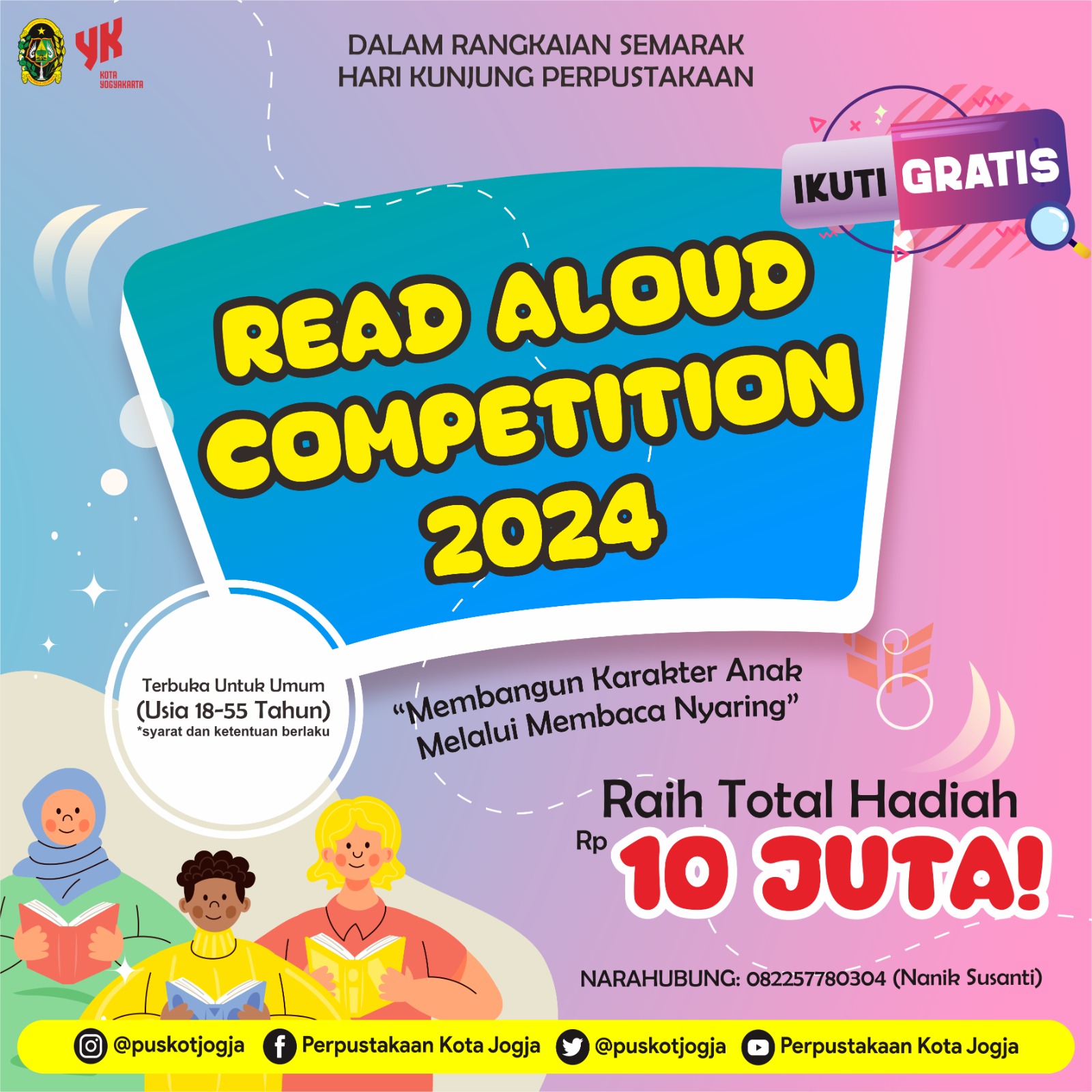 Perpustakaan Kota Yogya Gelar Lomba Membaca Nyaring dan Desain Poster