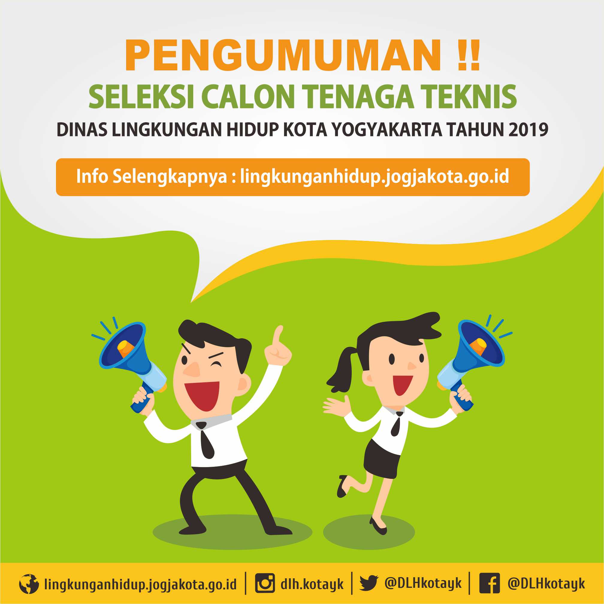 Pengumuman Lowongan Tenaga Teknis Dinas Lingkungan Hidup Kota Yogyakarta Tahun 2019