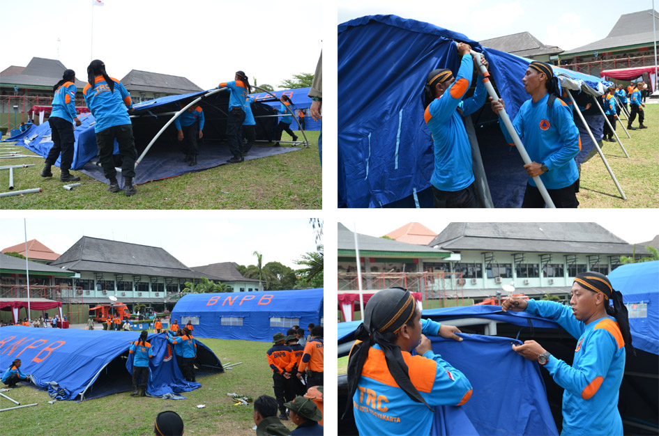 ENAM PERWAKILAN BPBD SE-DIY IKUTI LOMBA PASANG TENDA PENGUNGSI DI BALAIKOTA