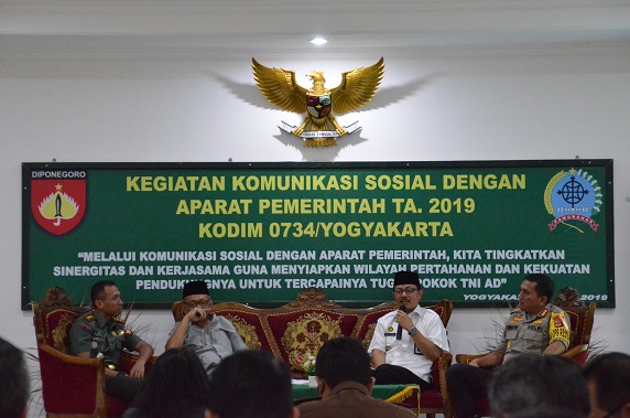 TNI Tingkatkan Komunikasi Sosial Antar Aparat Pemerintah TA 2019 bersama Kodim 0734 Yogyakarta