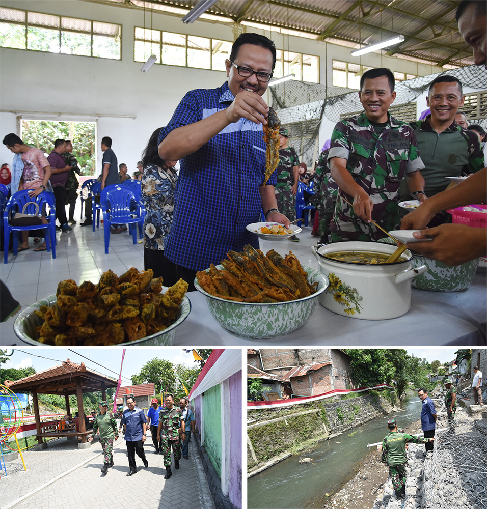 Kunjungi Lokasi TMMD, Wawali Dusuguhi Makan Siang Berlauk Lele Goreng